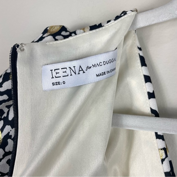 Mac Duggal Long Sleeve Animal Print Mini Dress V-neck Fitted Womens 0 - Picture 8 of 12